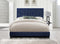 Ishiko III Eastern King/Queen Bed, Dark Blue Velvet